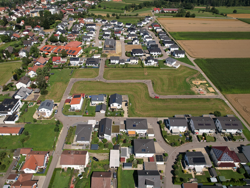 Luftbild des Neubaugebiets in Schwendi (Hermann-Knapp-Weg)